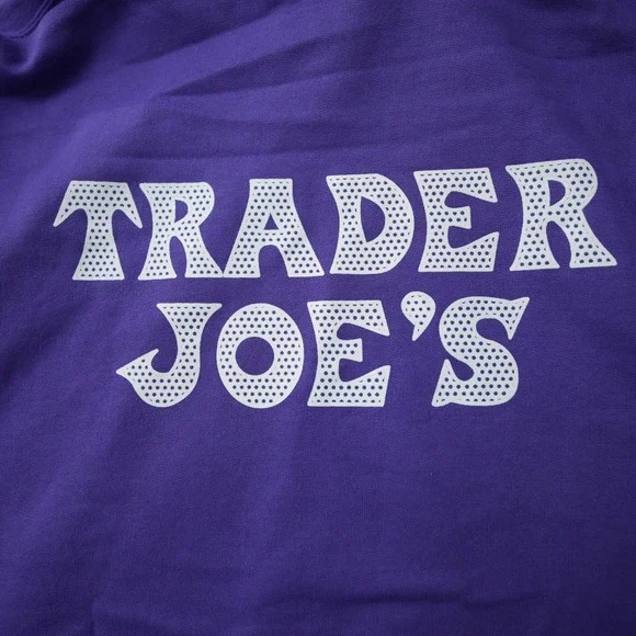 Trader Joe's Hoodie Men Purple Pullover Sweatshirt Port & Company Pocket 3XL - Picture 11 of 12